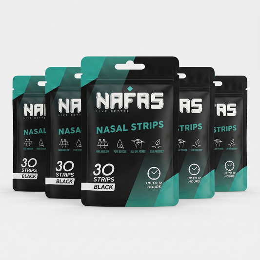 NAFAS NASAL STRIPS - Black - 5 PACK