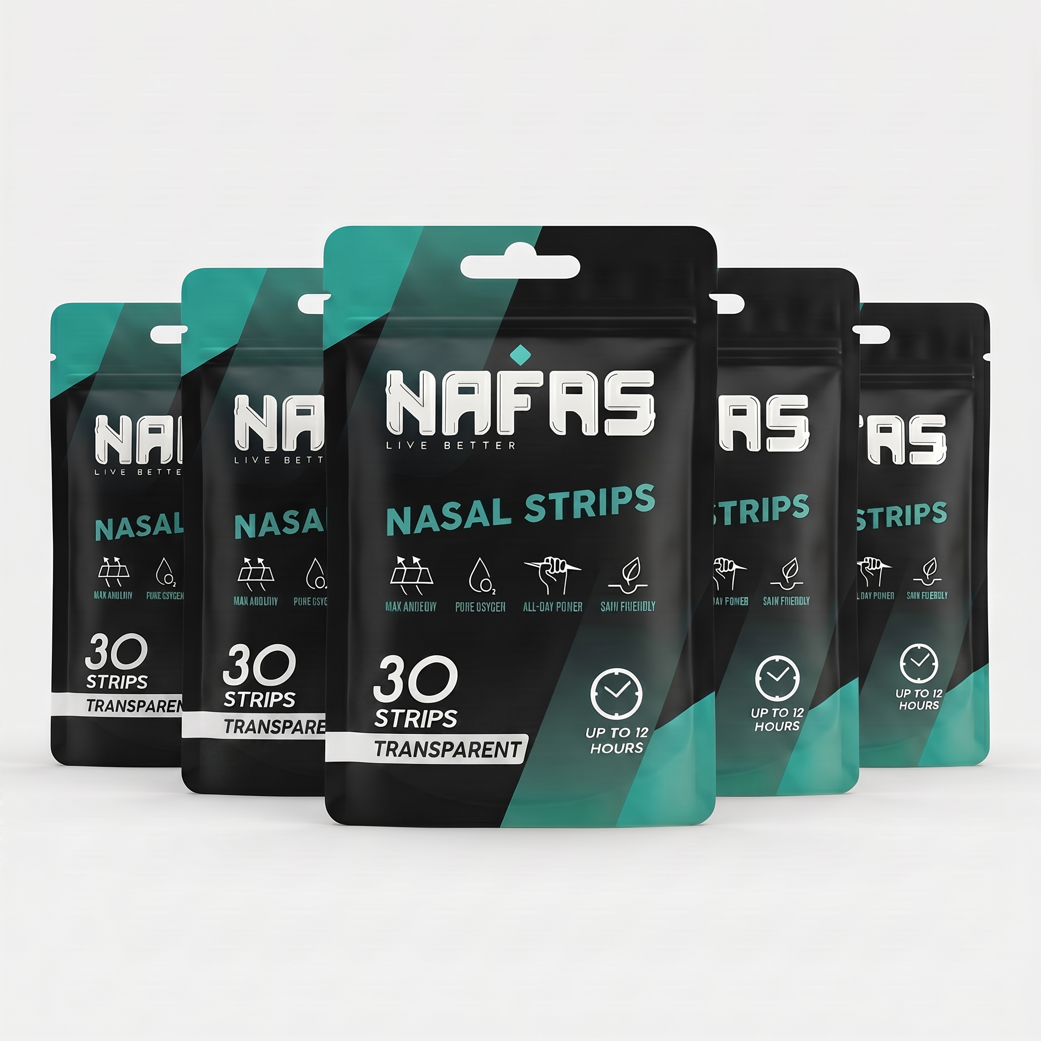 NAFAS NASAL STRIPS - Transparent - 5 PACK